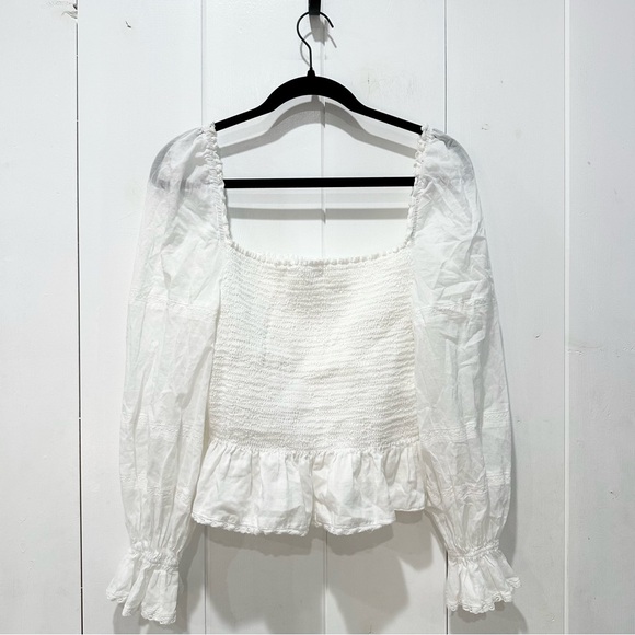Reformation Roland Top In White Size Extra Large - Picture 6 of 9